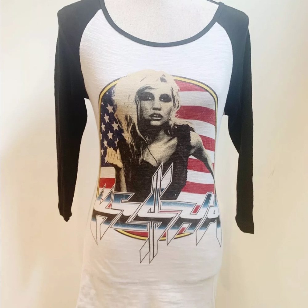 ISO AMERICAN FLAG KESHA KE$HA WARRIOR TOUR SHIRT